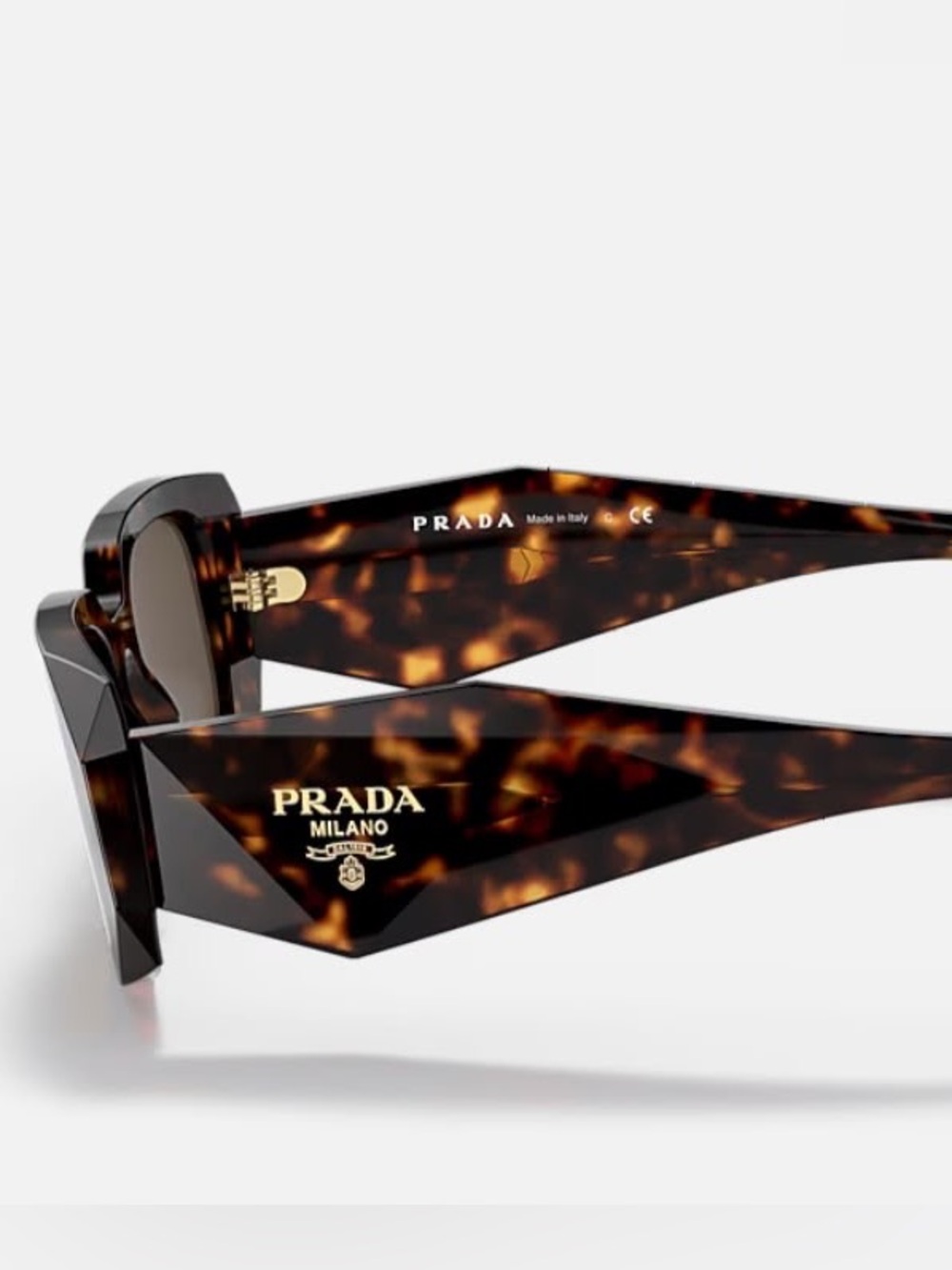 Prada Tortoiseshell Men's Sunglass Temples - Brown & Black